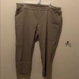 4X George Tan Stretchy Dress Pants
